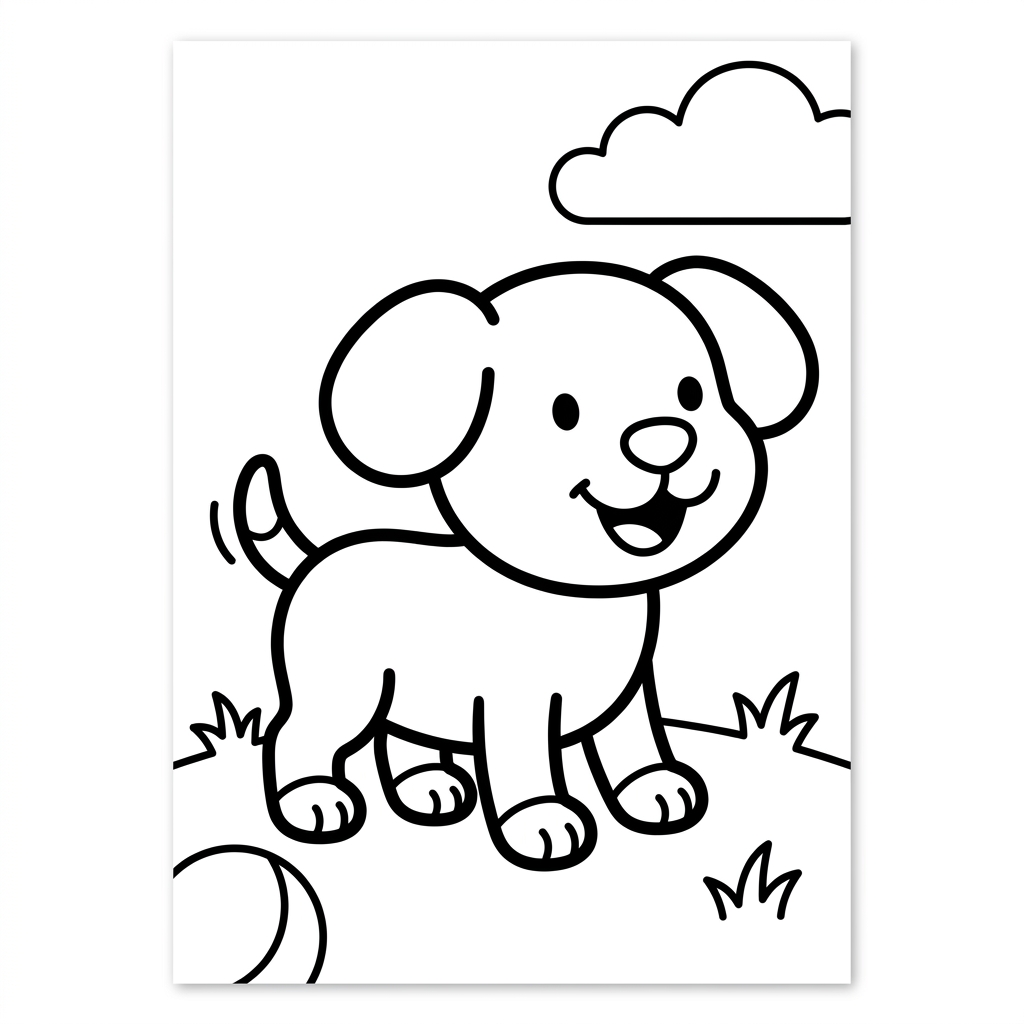 Playful Puppy Coloring Page