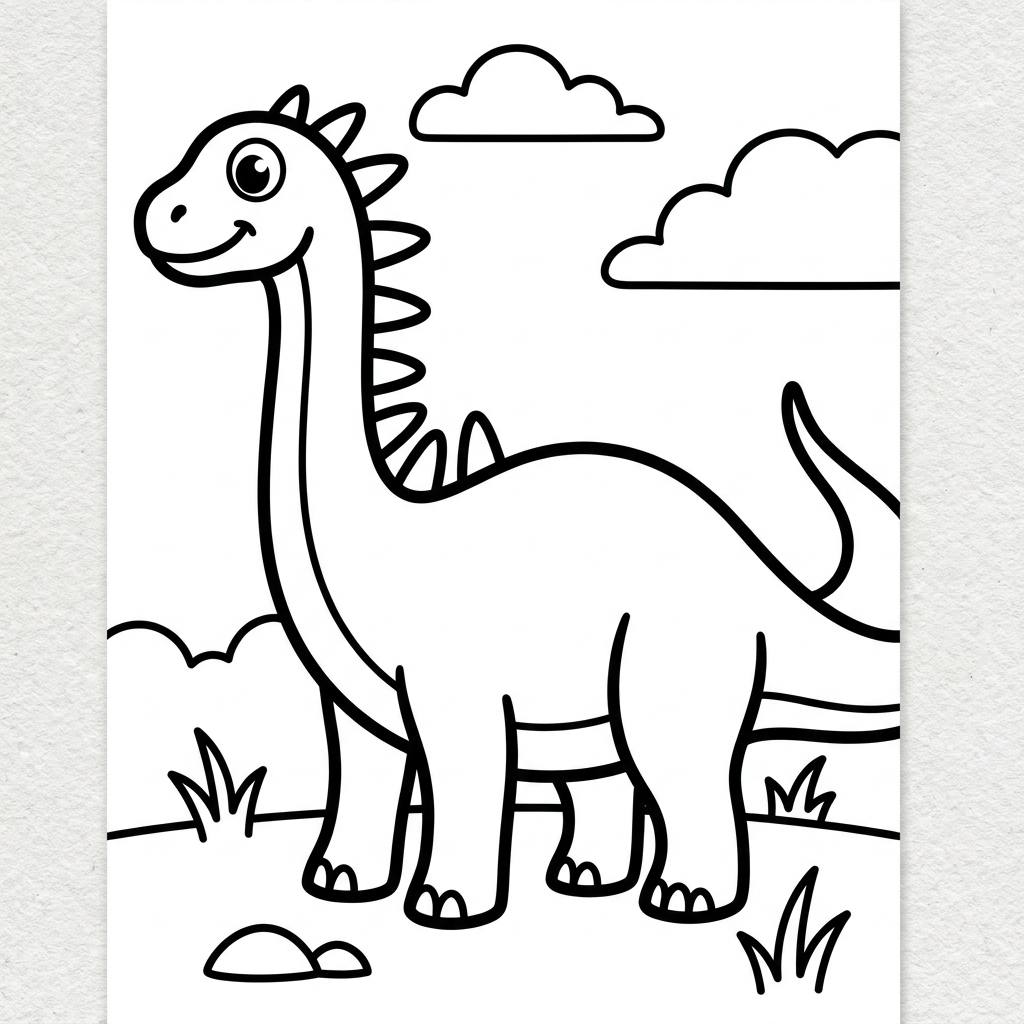 Easy Amargasaurus Coloring Page