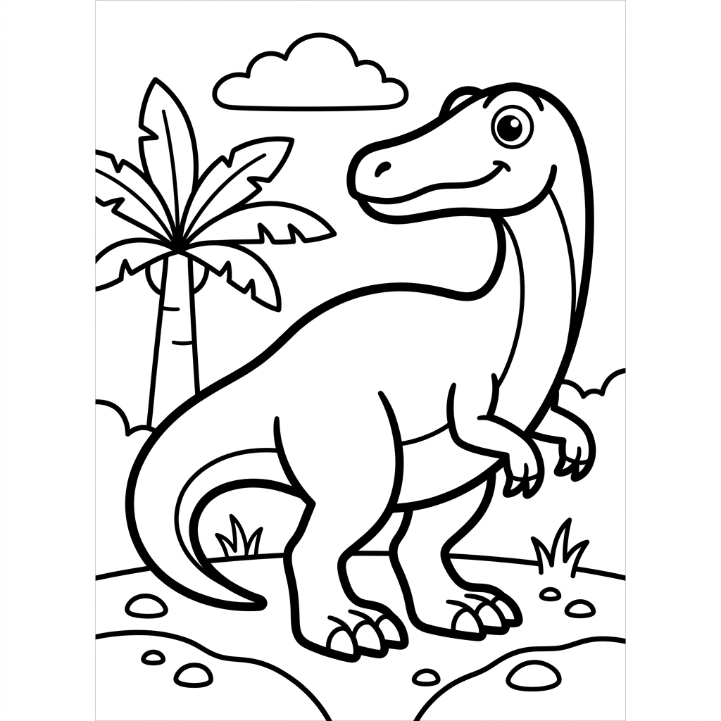 Easy Baryonyx Coloring Page