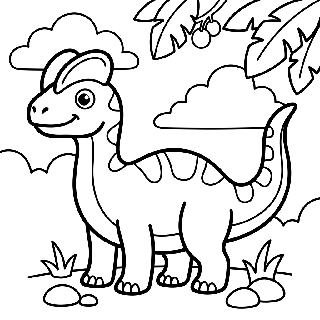 Easy Dilophosaurus Coloring Page