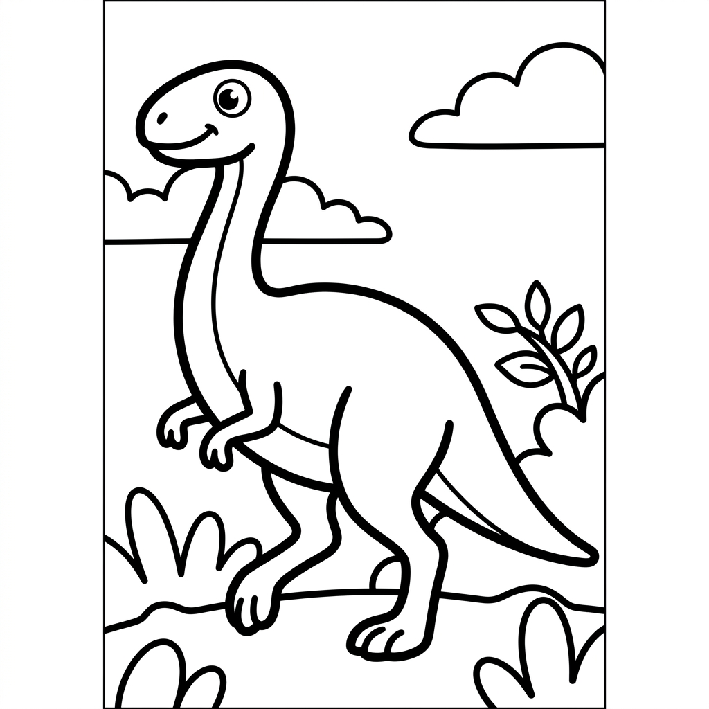Easy Gallimimus Coloring Page