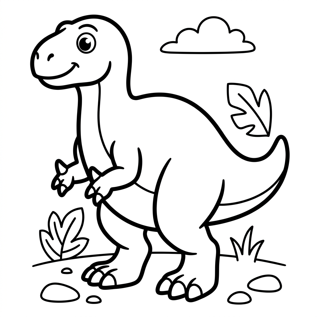 Easy Iguanodon Coloring Page