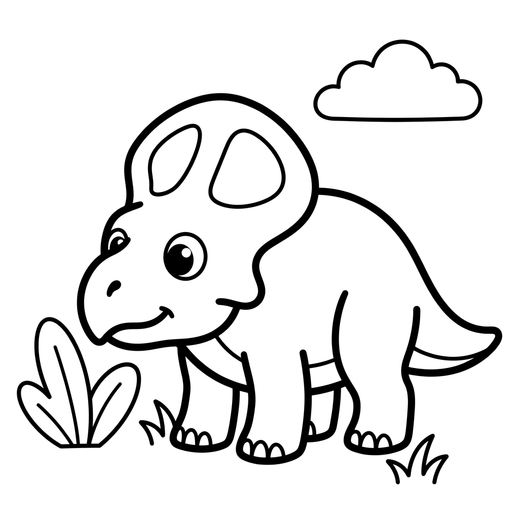 Easy Protoceratops Coloring Page