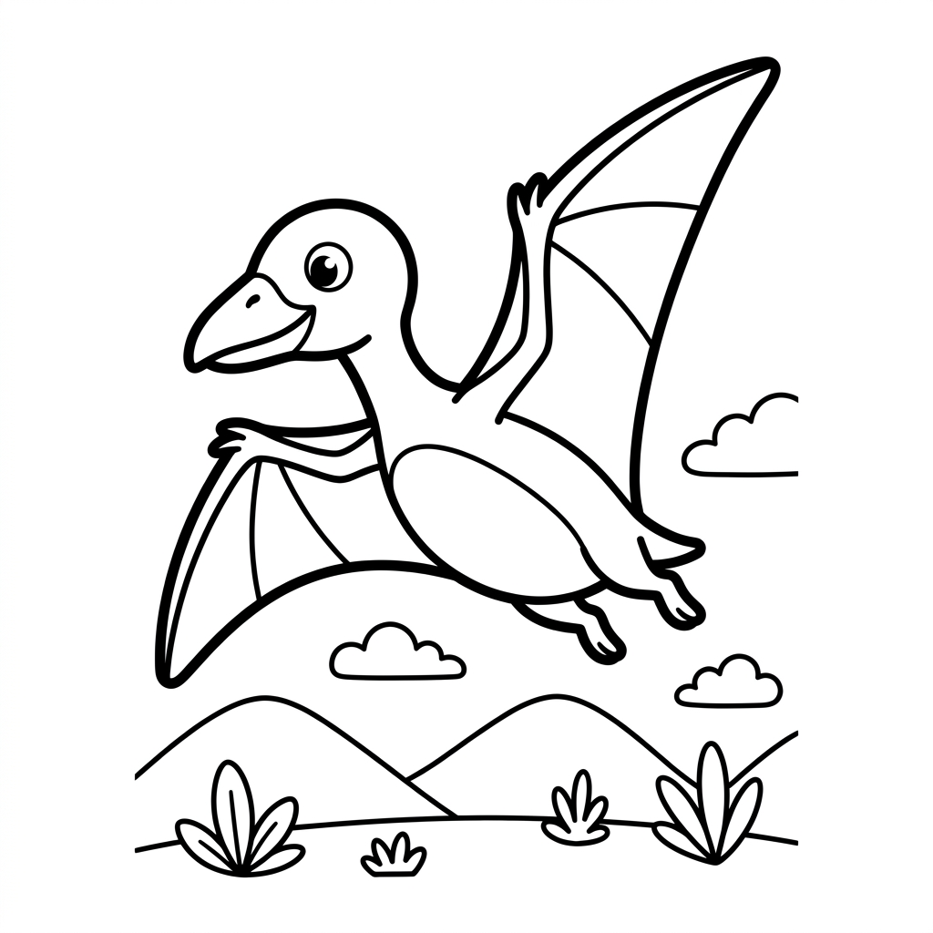 Easy Quetzalcoatlus Coloring Page