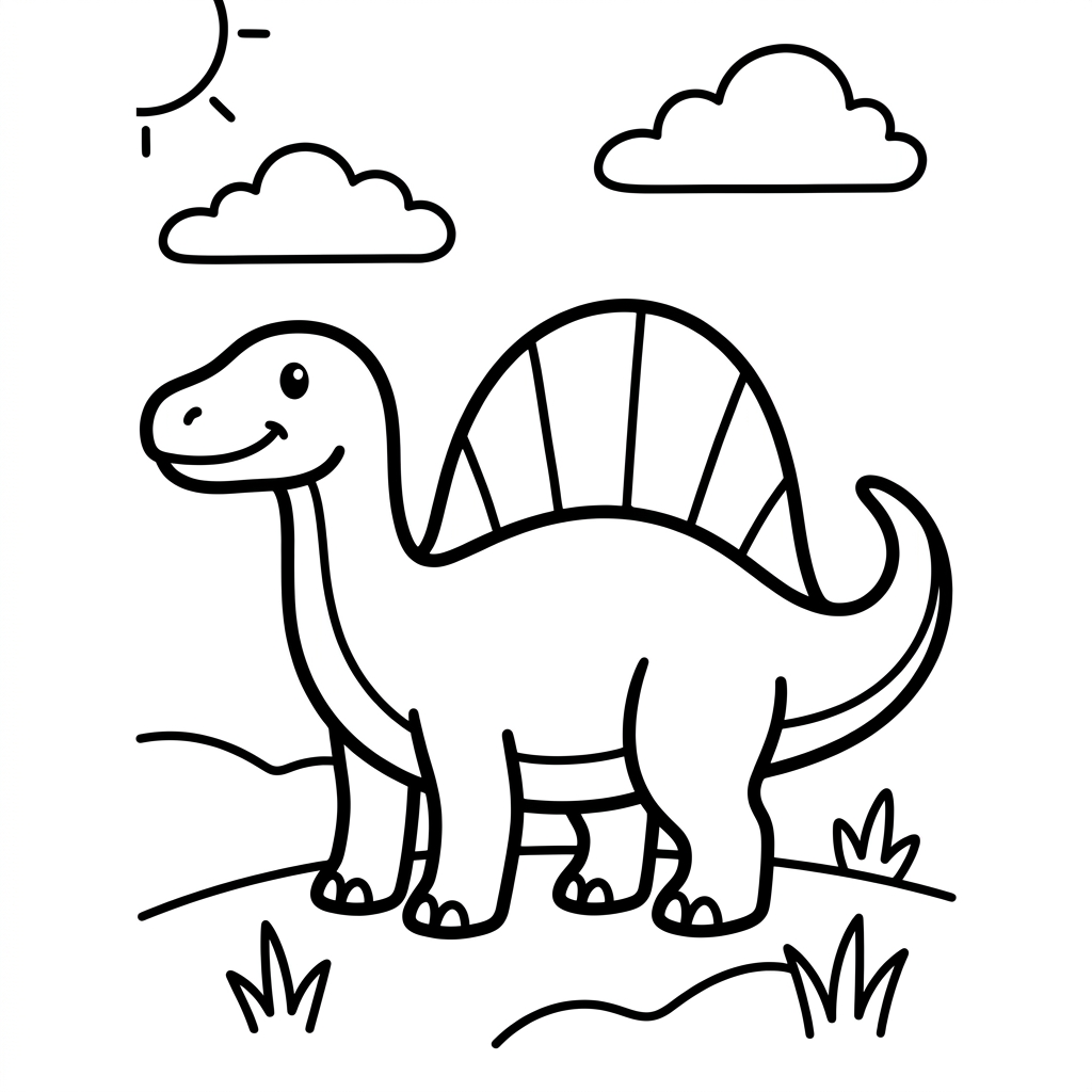 Easy Spinosaurus Coloring Page