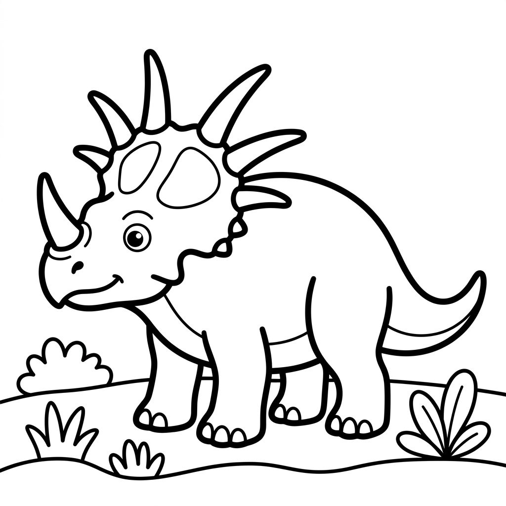 Easy Styracosaurus Coloring Page