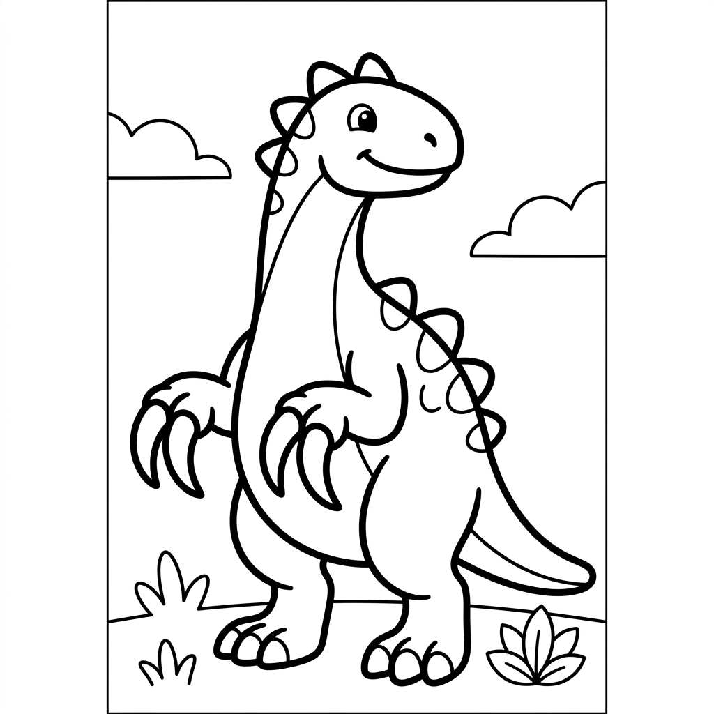 Easy Therizinosaurus Coloring Page
