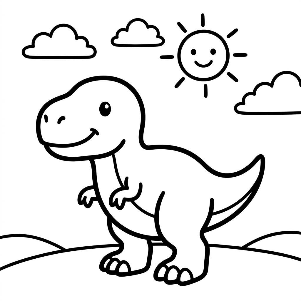 Simple Baby T-Rex Coloring Page