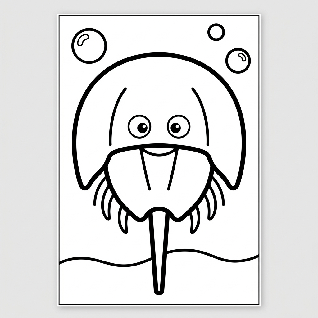 Easy Horseshoe Crab Coloring Page