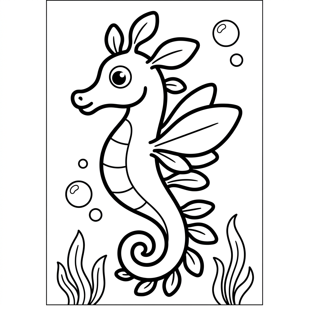 Easy Leafy Seadragon Coloring Page