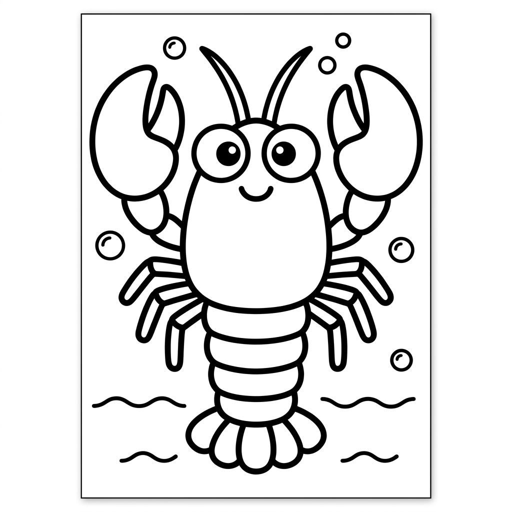 Easy Lobster Coloring Page