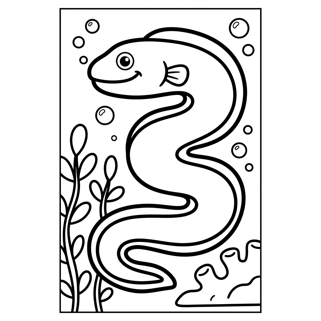 Easy Moray Eel Coloring Page