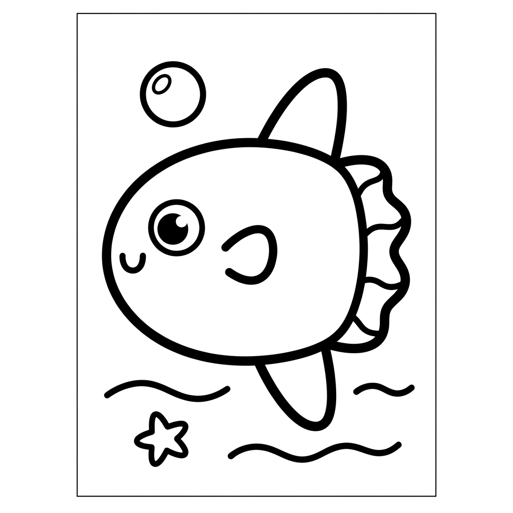 Easy Sunfish Coloring Page