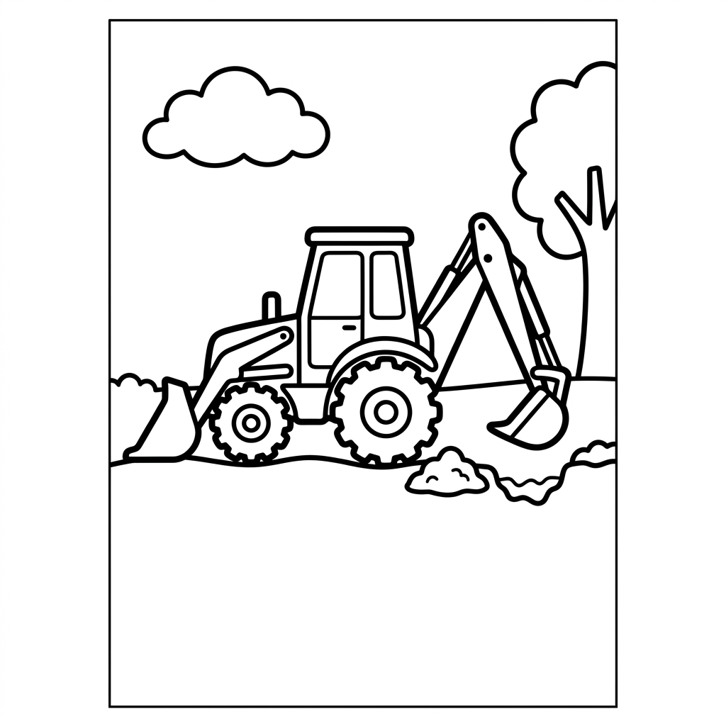 Easy Trench Digger Coloring Page